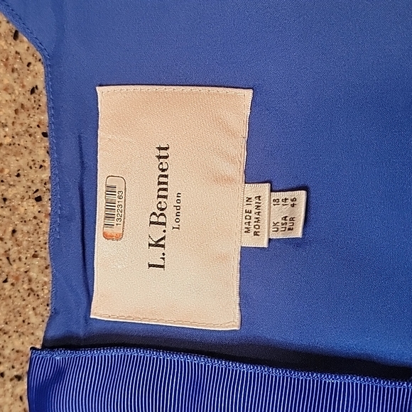 ✅️ L.K. Bennett Blue Ivor Sheath, Sz 14 - Picture 7 of 10